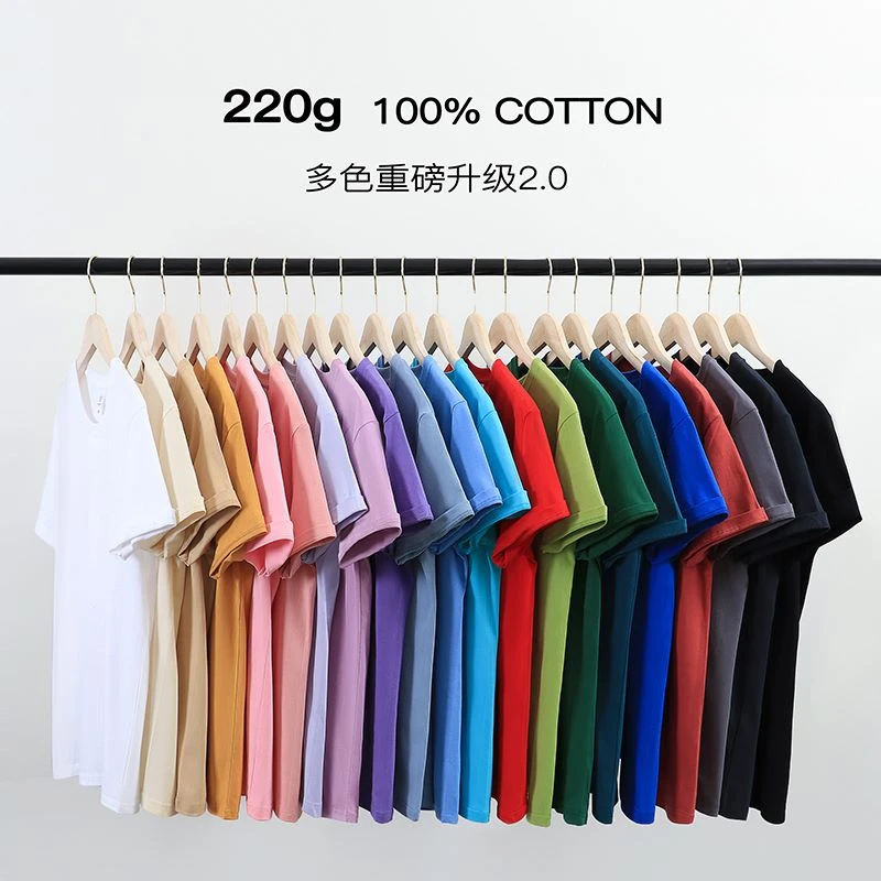 2023年新款纯色圆领纯棉百搭t恤