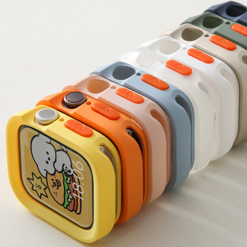 适用苹果手表表壳S11/10/SE/ultra表壳爆款保护壳高级感防摔创意