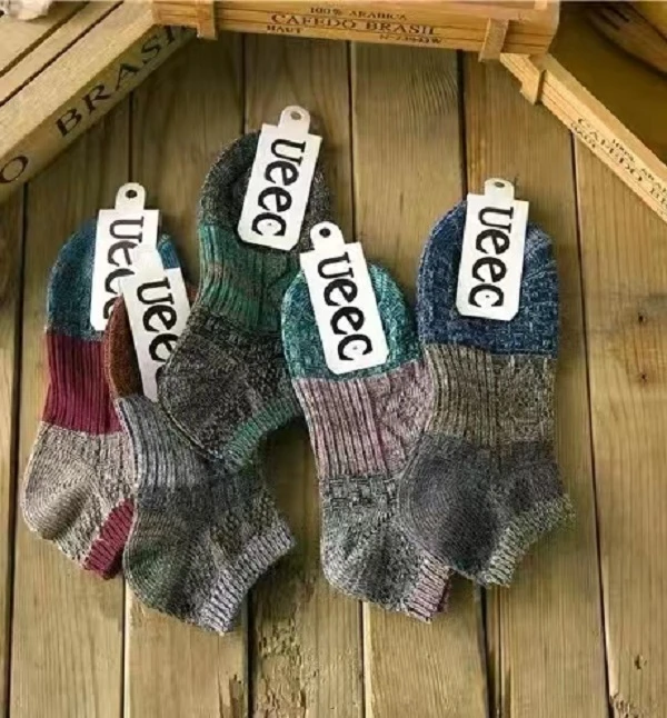 短口针织毛线潮袜袜子短袜秋冬涤棉时尚休闲复古防臭保暖韩版个性