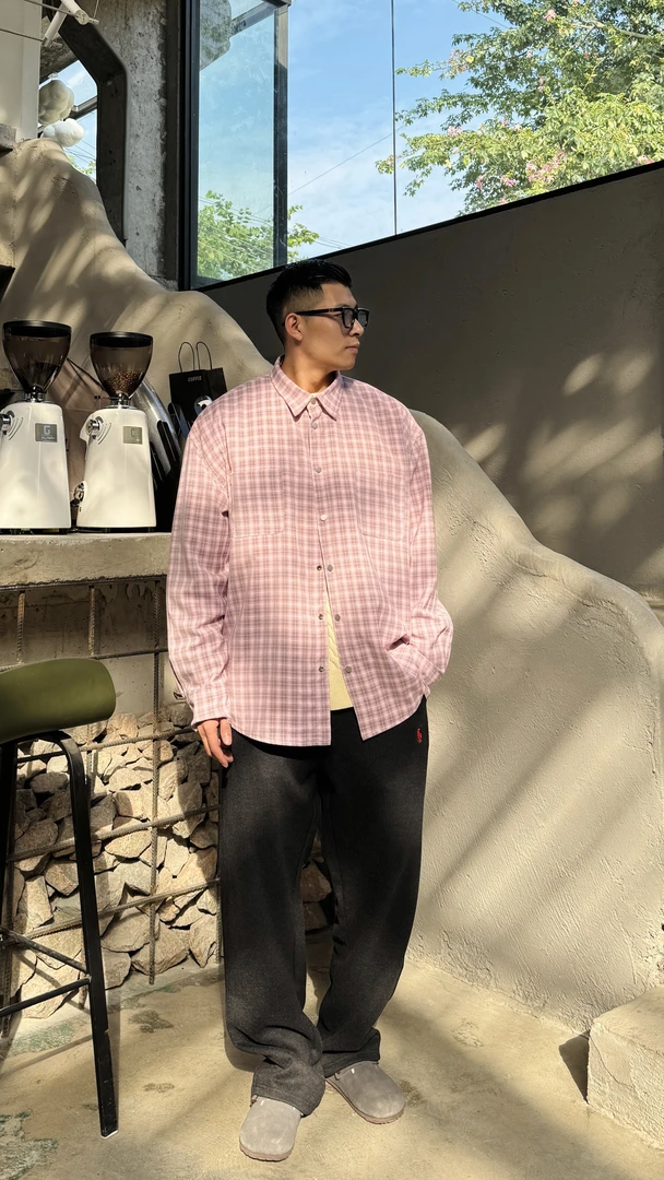 学院风秋冬新款双面穿高级百搭格子纽扣衬衫