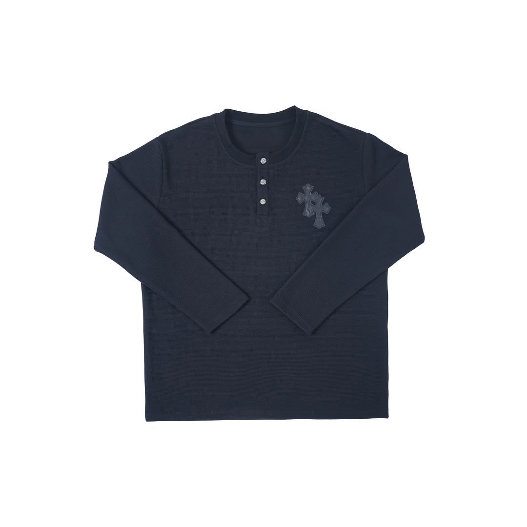 24秋冬新款高级纹理感纽扣百搭长袖T袖