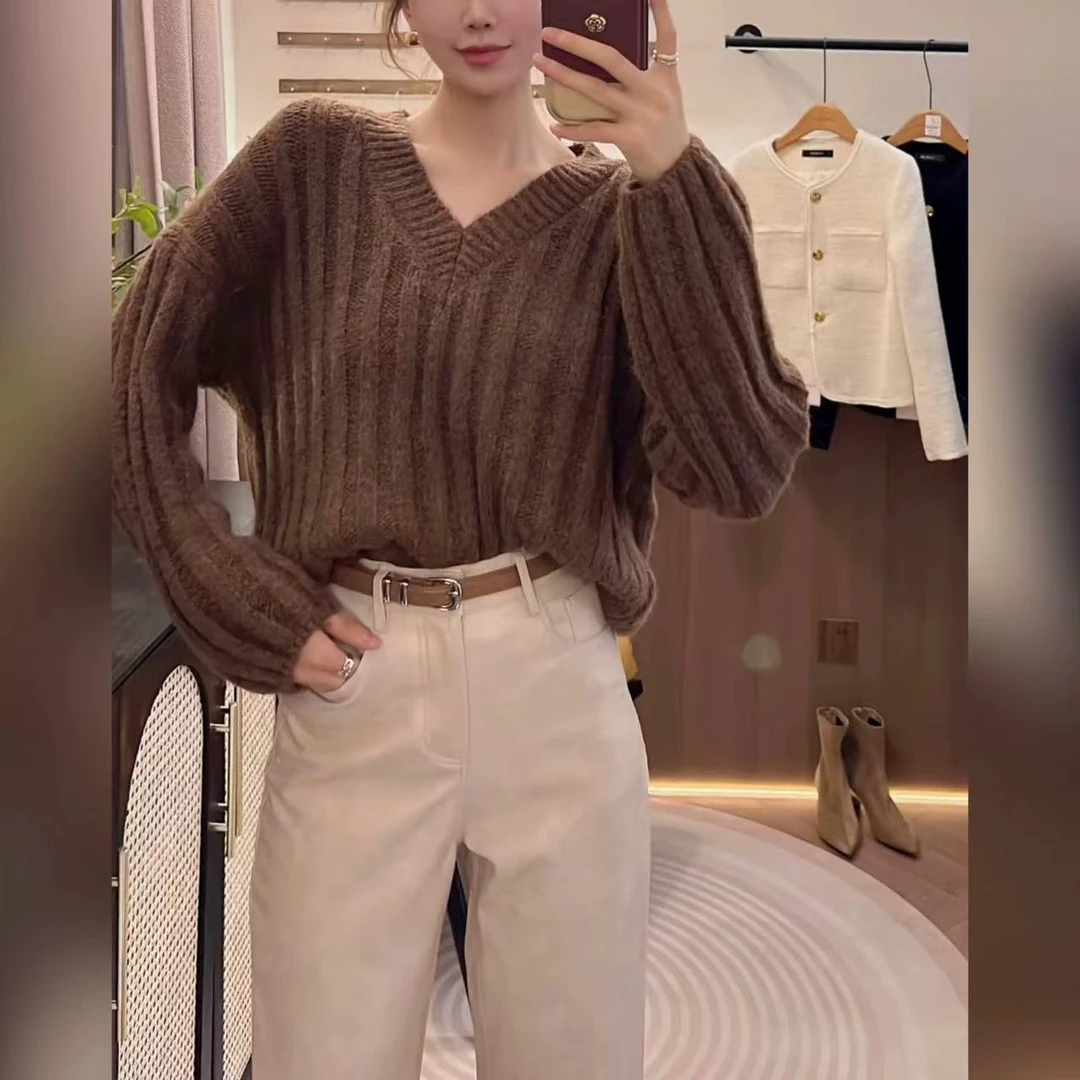 长67美拉德高级长袖内搭外穿气质针织上衣 7232