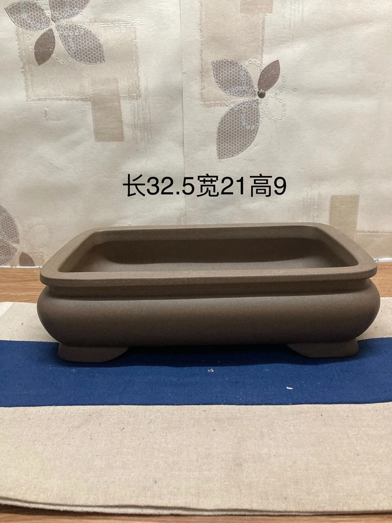 宜兴紫砂花盆长方马槽清灰泥盆景盆
