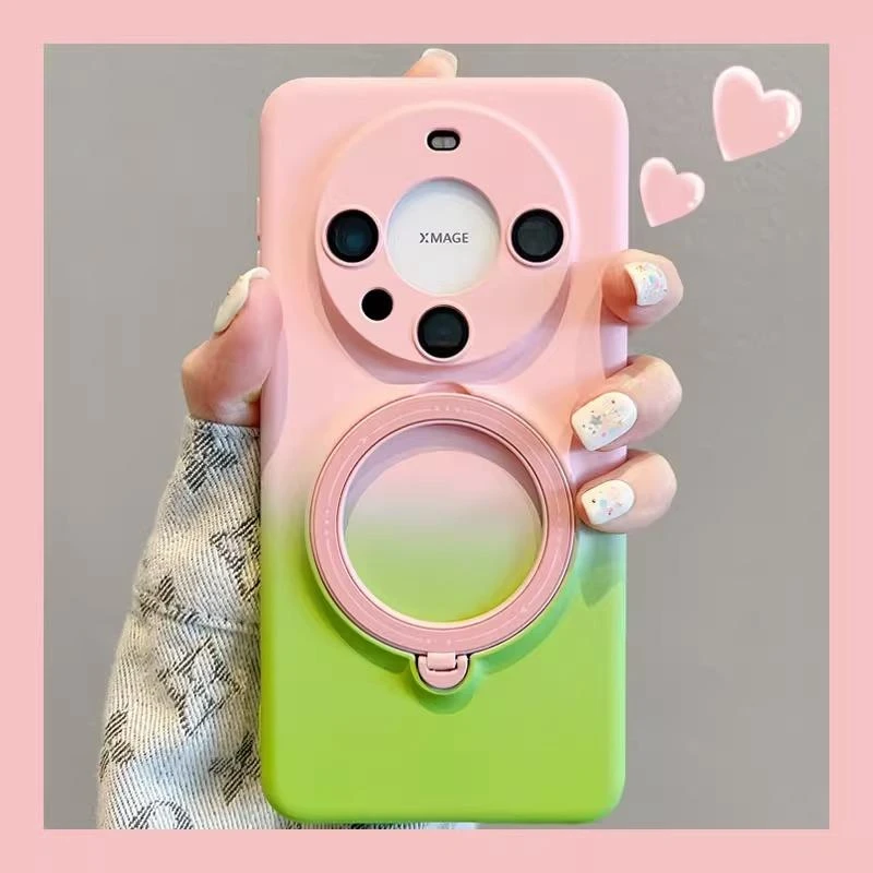 适用华为mate60pro手机保护壳ins渐层液态mate40pro磁吸旋转支架m