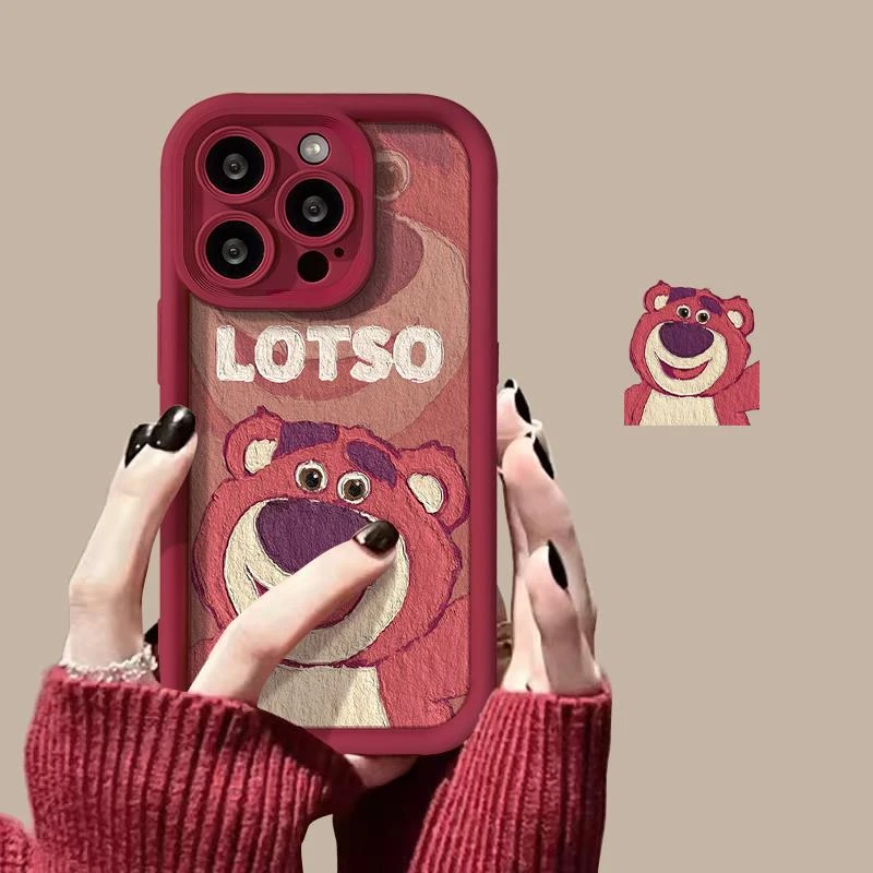 苹果15promax手机保护壳新款13可爱15pro卡通12草莓熊14promax时