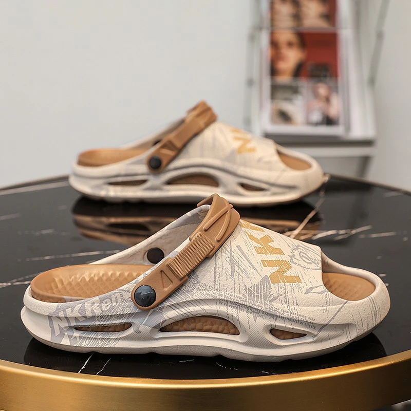 一字拖鞋男夏季防滑软底踩屎感沙滩凉鞋男士开车两用外出运动凉拖