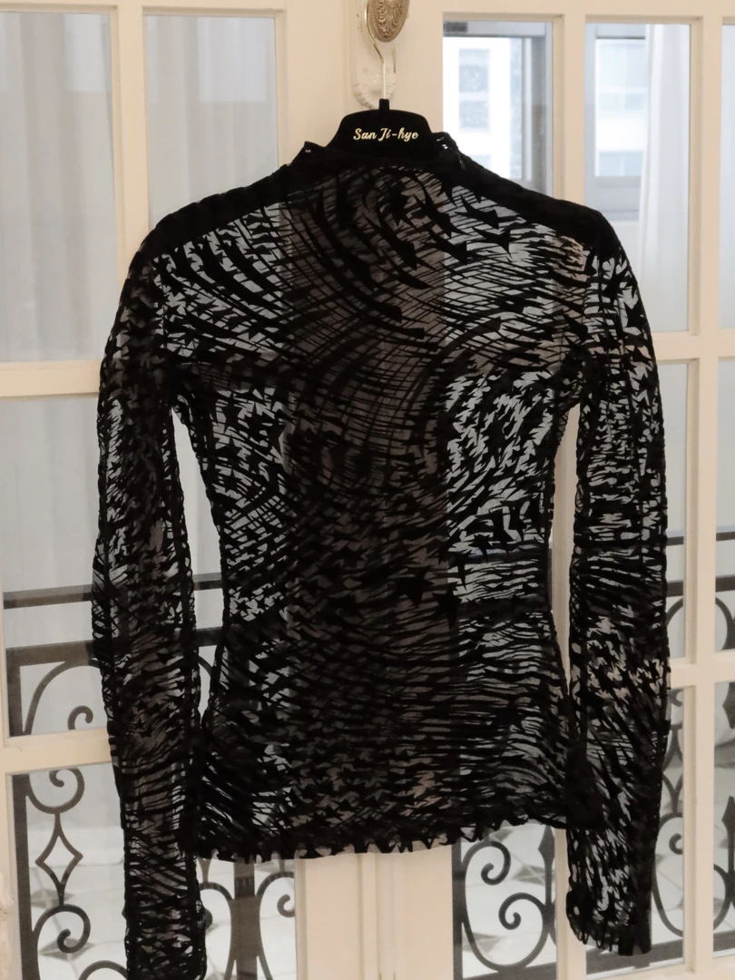 孙智惠「 野蛮生长」新款半高领修身气质微透打底衫上衣