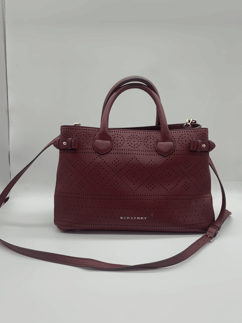 95新 BURBERRY/博柏利 博柏利burberry玫红手提包