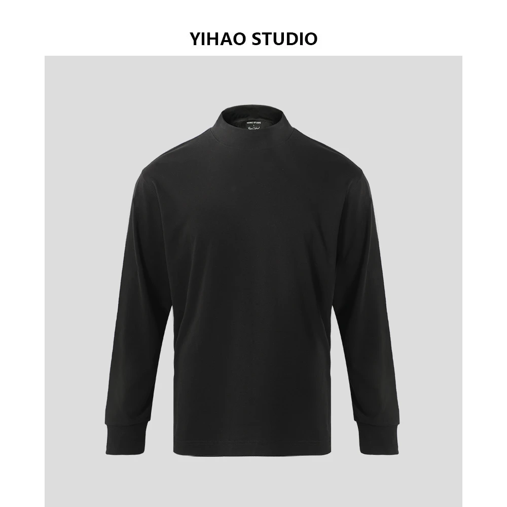 YIHAO STUDIO秋冬男款百搭保暖长袖打底宽松舒适简约纯色圆领内搭