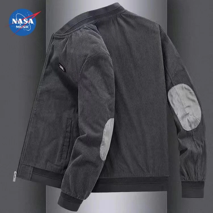 NASA外套男士春秋季新款装宽松灯芯绒棒球领潮流加绒夹克男