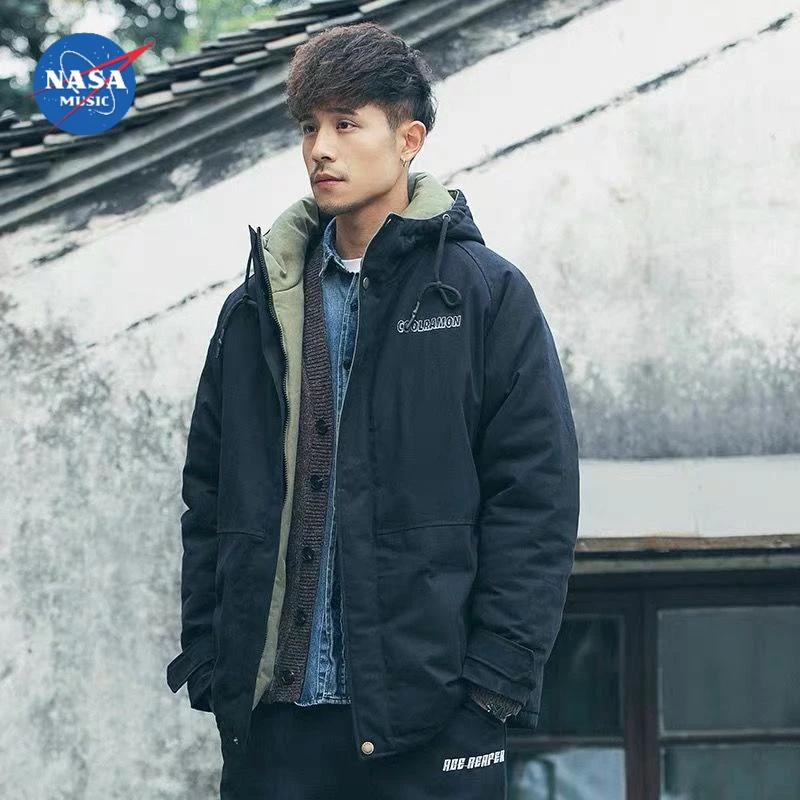 NASA2023新款秋冬男装外套潮牌韩版情侣棉衣s装宽松加绒棉服