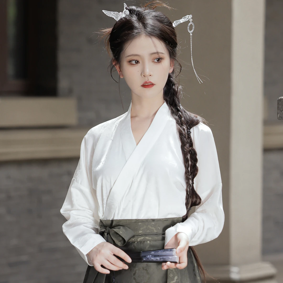 素羽华裳 赵昕冉同款飞机袖汉服女搭配马面裙日常中国风百搭衬衫