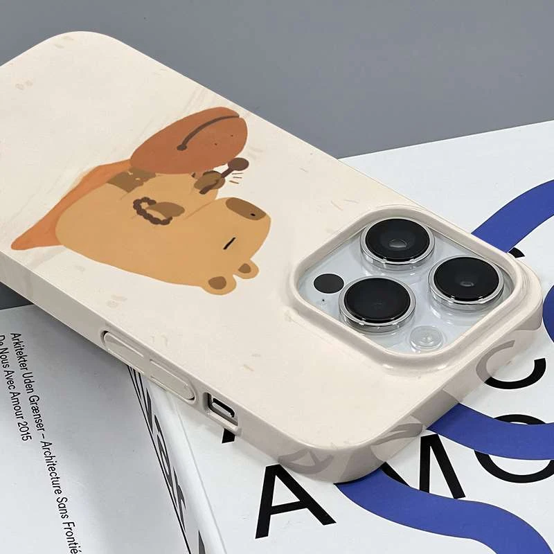 豚鼠敲木鱼苹果/iPhone15promax三星S23PLUS过年手机壳全包外壳