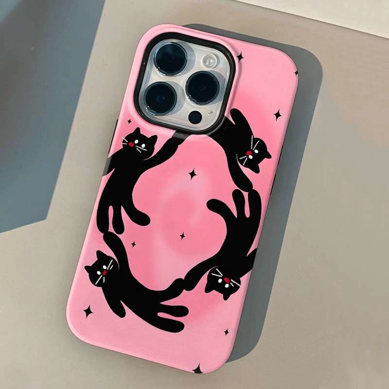 黑猫苹果/iPhone14pro三星A53高级感手机壳全包菲林硬壳趣味ins