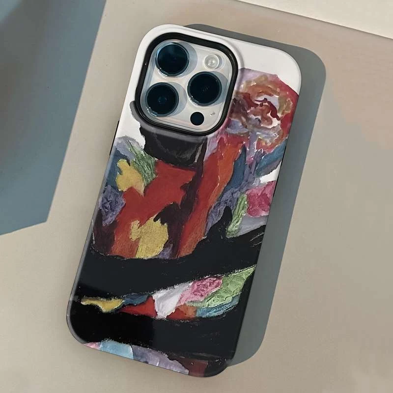 油画苹果/iPhone12华为mate60创意手机壳全包外壳ins涂鸦涂鸦艺术