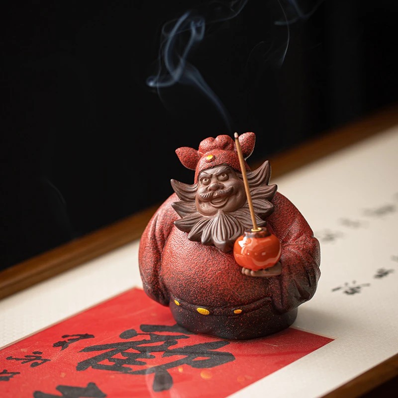 【钟馗】创意陶瓷线香炉家用室内香插香座香托禅意茶室茶桌香薰炉