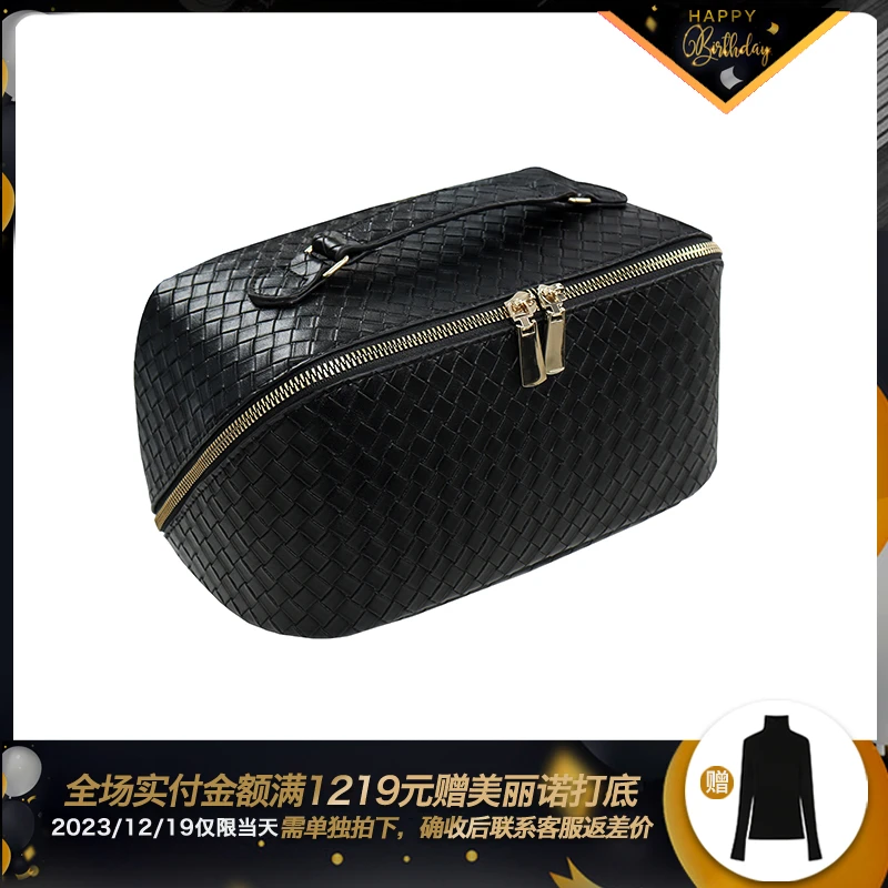 CHENSMCHEN新款格子化妆包大容量便携女手提洗漱包简约时尚收纳包
