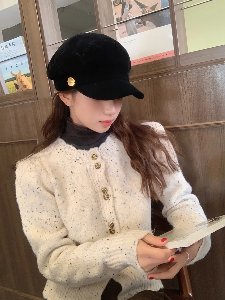 星辰~#2455自留洋气针织开衫女秋冬季短款毛衣外套