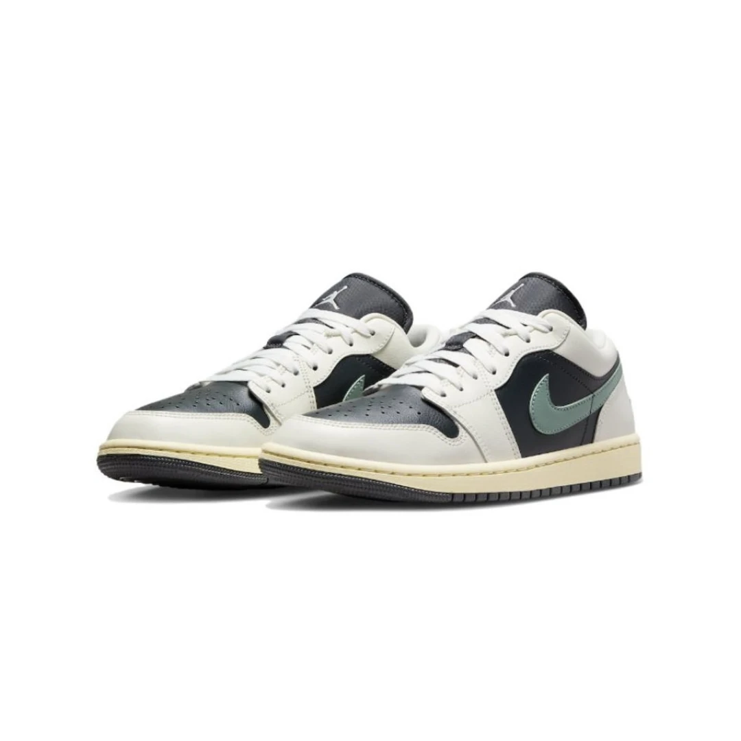 耐克AirJordan1 Low AJ1黑白绿小倒钩复古低帮休闲板鞋DC0774-001