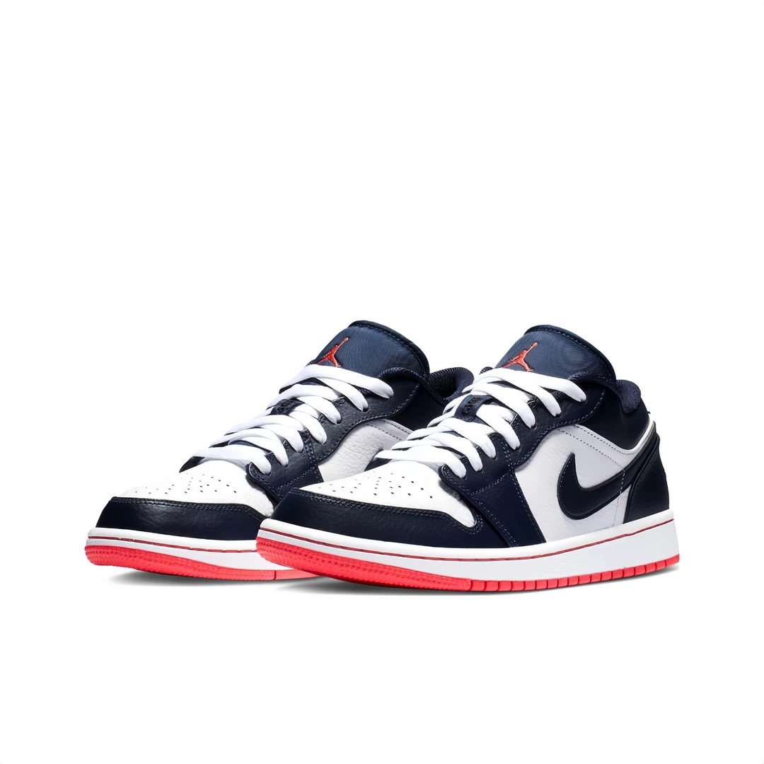 耐克AirJordan1LowAJ1午夜蓝白蓝男鞋低帮运动休闲球鞋553558-481