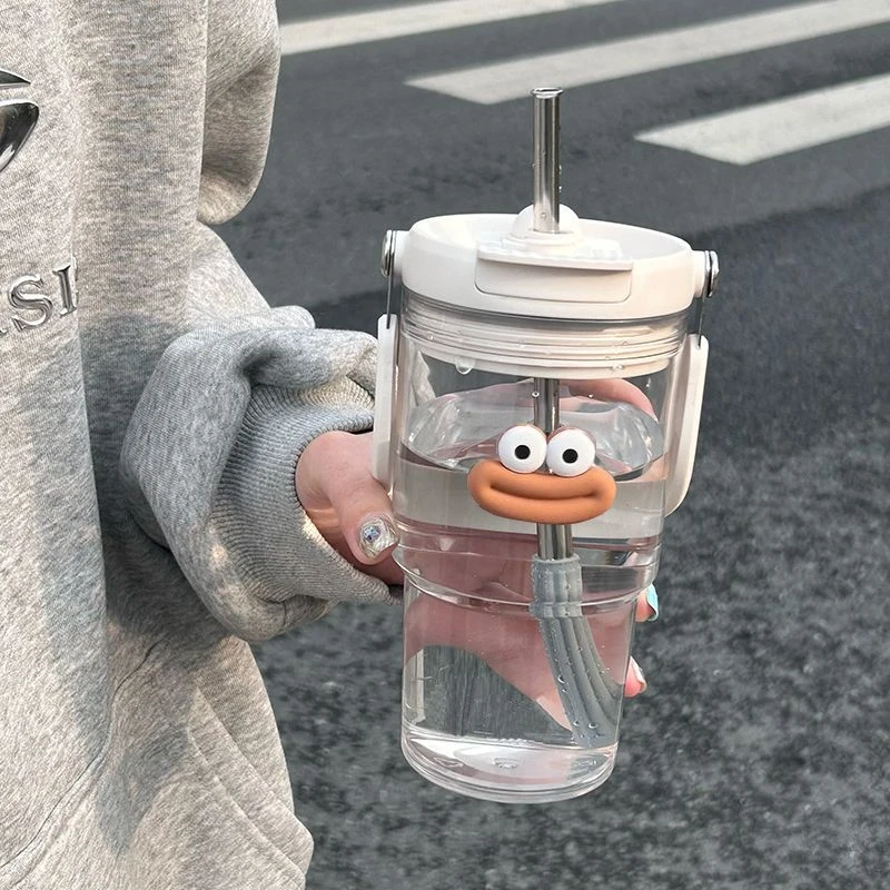 2024新款夏季耐高温女吸管杯办公室水杯户外便携情侣家用创意杯子