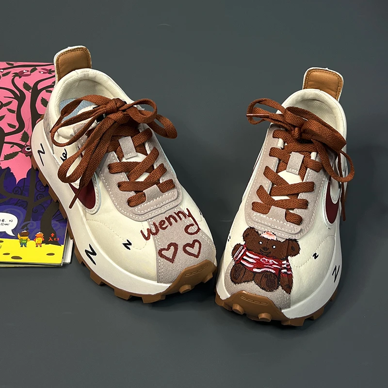 2024秋冬厚底老爹鞋低帮可爱女新款百搭休闲板鞋ins爆百搭运动鞋