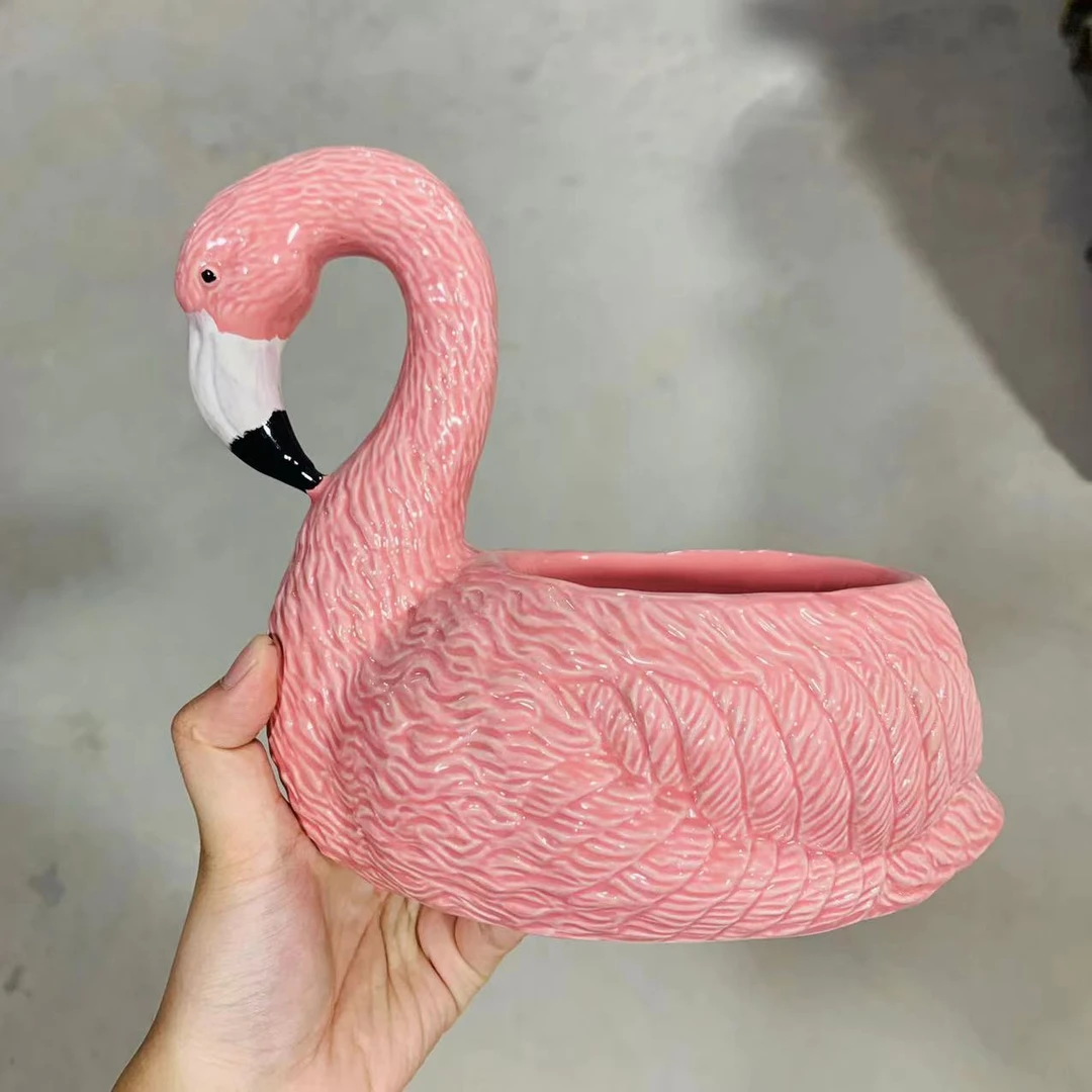 火烈鸟好看装饰收纳摆件