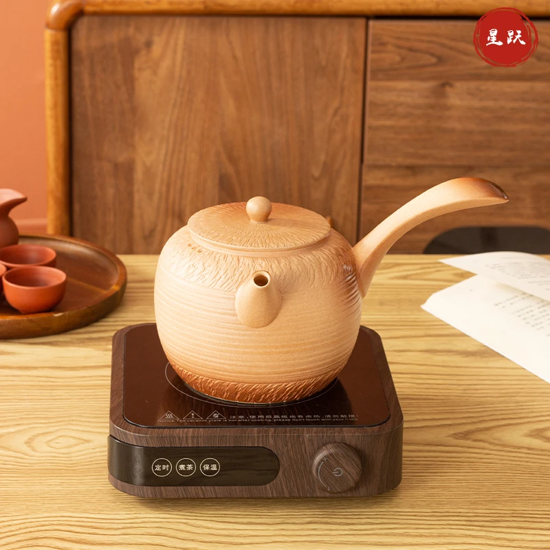 日式陶壶侧把壶大容量高把手围炉煮茶壶泡茶器烧水壶电陶炉炭炉