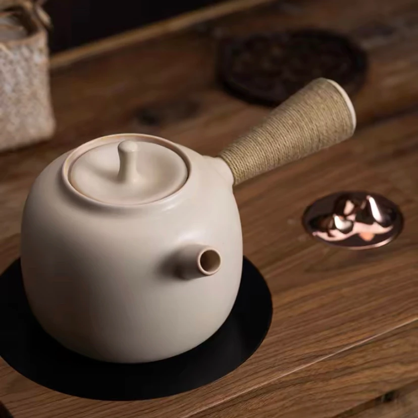 苏打釉粗陶侧把煮茶壶提梁煲水壶小容量大容量茶器茶具电陶炉炭炉