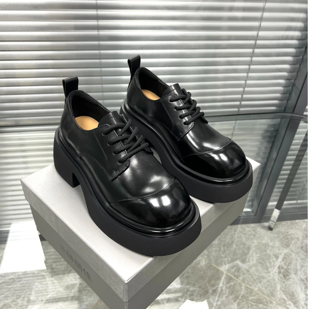 4036-3新款胎牛皮升级里外头层牛皮增高乐福鞋女款爆款