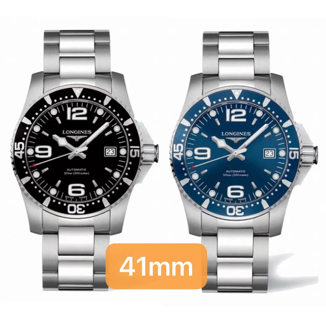 99新 Longines/浪琴 康卡斯L3.742/41表径/蓝盘黑盘全套名表防水