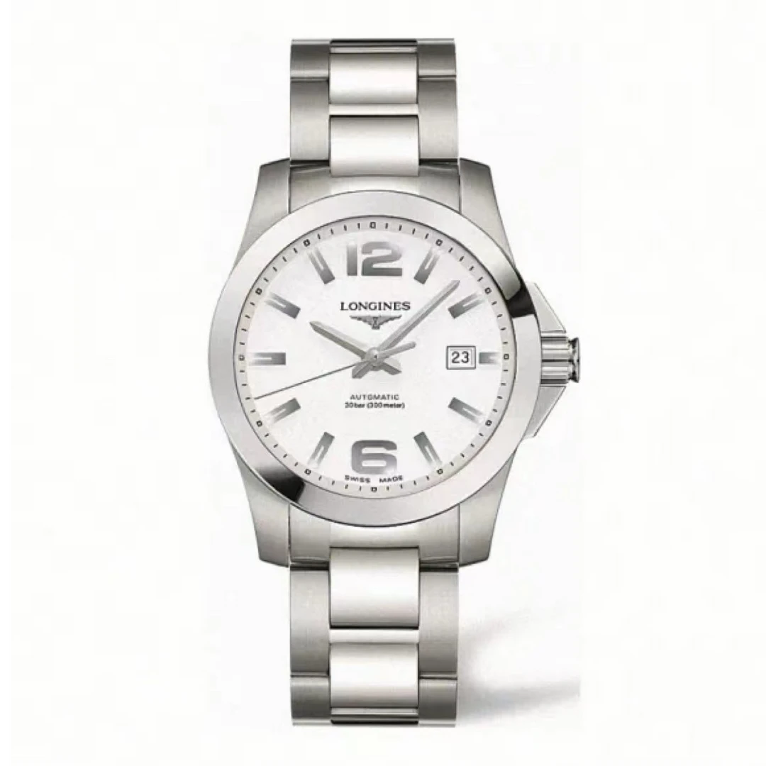 99新 Longines/浪琴 康卡斯L3.676/39表径/白盘/全套经典防水简约