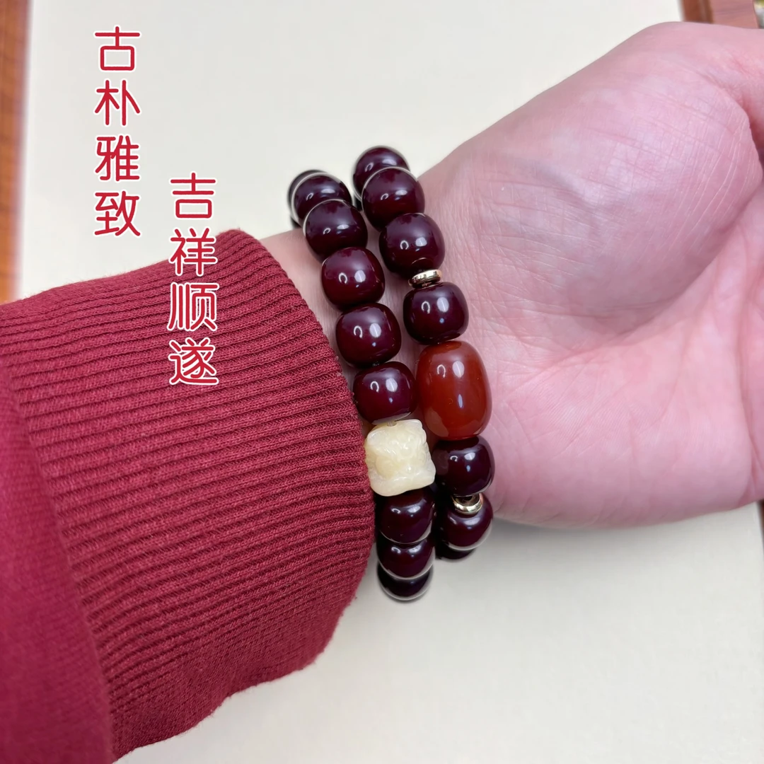 朱供菩提双圈手串 男女文玩10mm