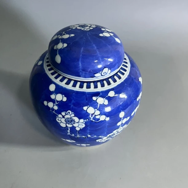 246 晚清 冰梅留白盖罐