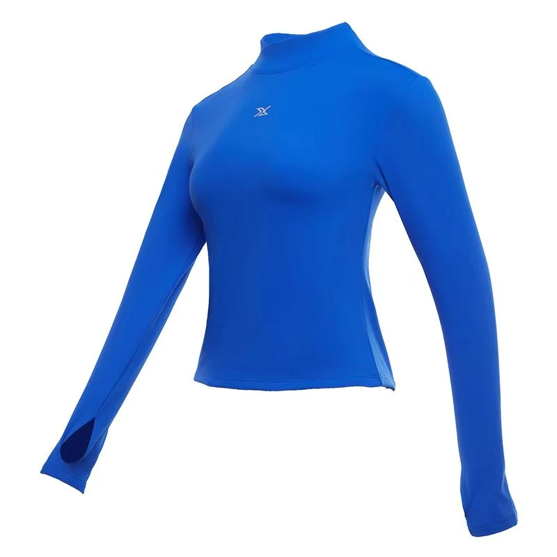 【0164】抓绒保暖运动上衣女秋冬新款修身健身衣跑步透气长袖立领