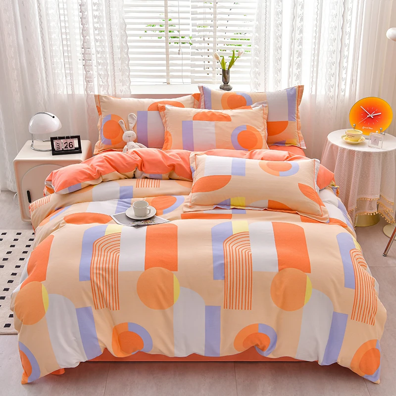 全棉100%纯棉四件套加厚磨毛床单被套学生宿舍三件套秋冬床品家纺