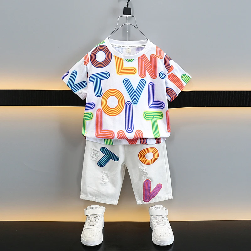 【草衣都舍】夏季套装儿童休闲洋气男童运动时尚中小童夏款帅气韩版