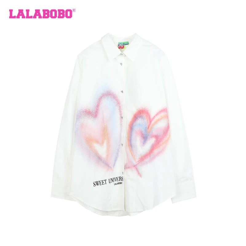 LALABOBO24春季简约休闲撞色新款衬衫女|LBDA-WSWC13