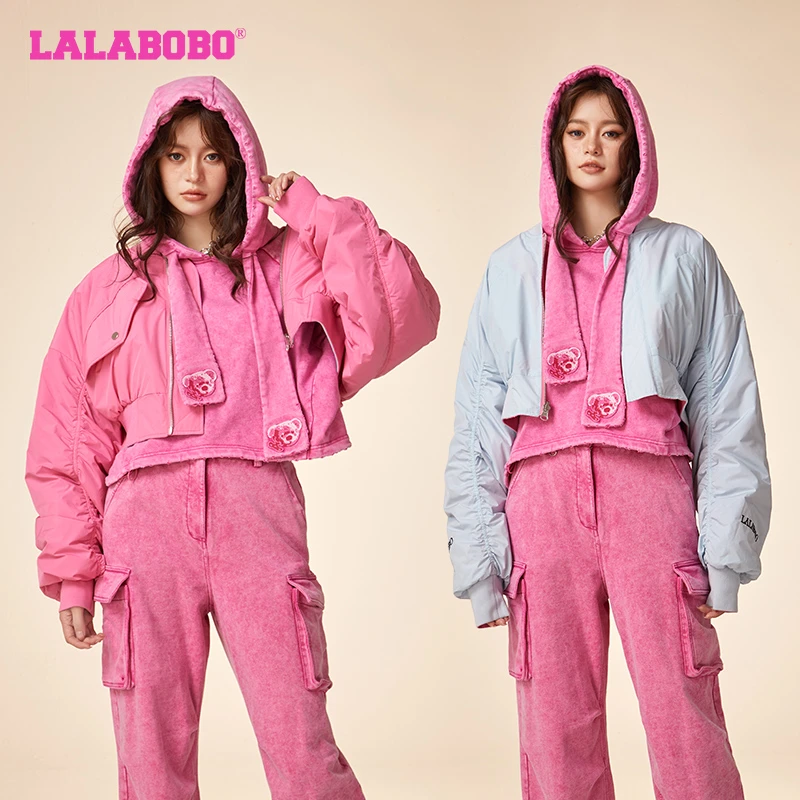 LALABOBO龙年春节穿搭复古可爱宽松双面穿夹克外套女LBDA-WSJW24