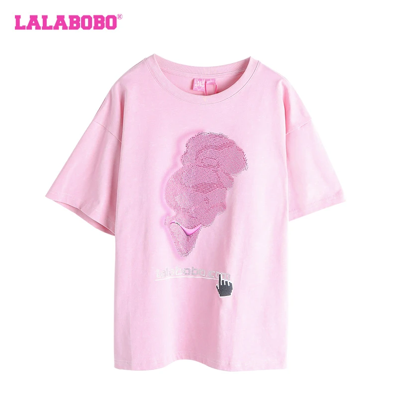 郑州LABO原创夏季纯棉可爱甜美半调兔图案时尚短袖T恤LBDB-WSDT24