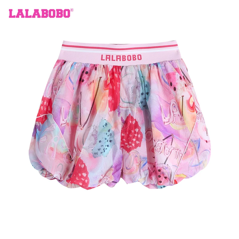 武汉LALABOBO2024春夏新款休闲百搭印花短裤女LBDB-WXZD18