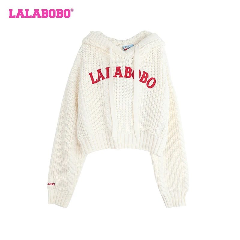 武汉LALABOBO X 哆啦A梦联名款潮流简约百搭连帽毛织ABCD-WSTM19