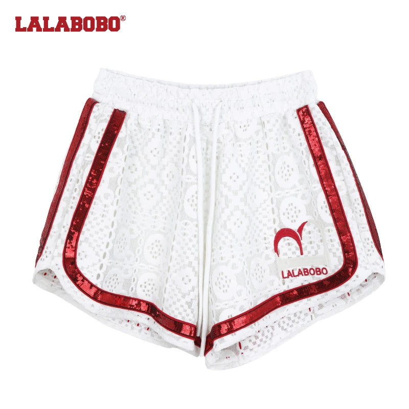 杭州LALABOBO23夏季新款运动宽松镂空休闲时尚短裤女LBCB-WXZD34
