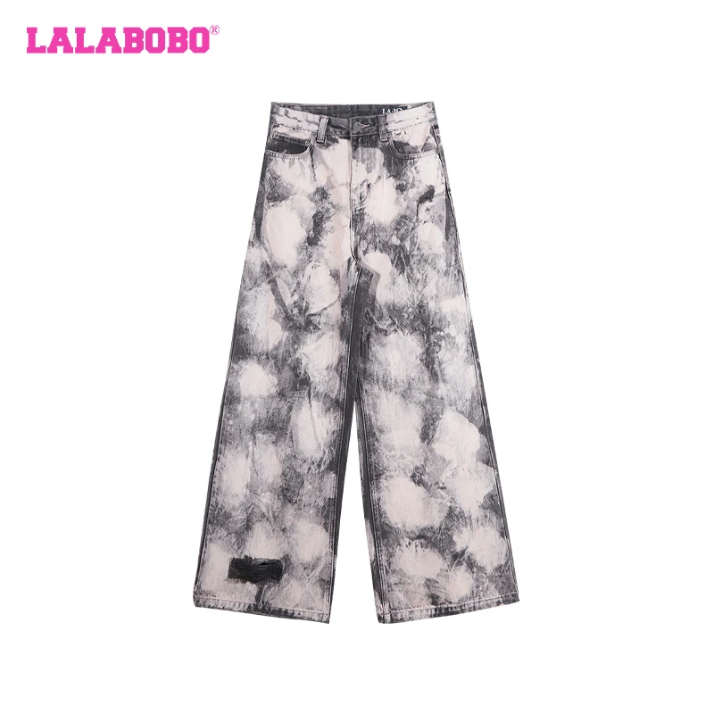 杭州LABO24新款宽松复古休闲重工洗水牛仔裤子女|LBDA-WXZC12