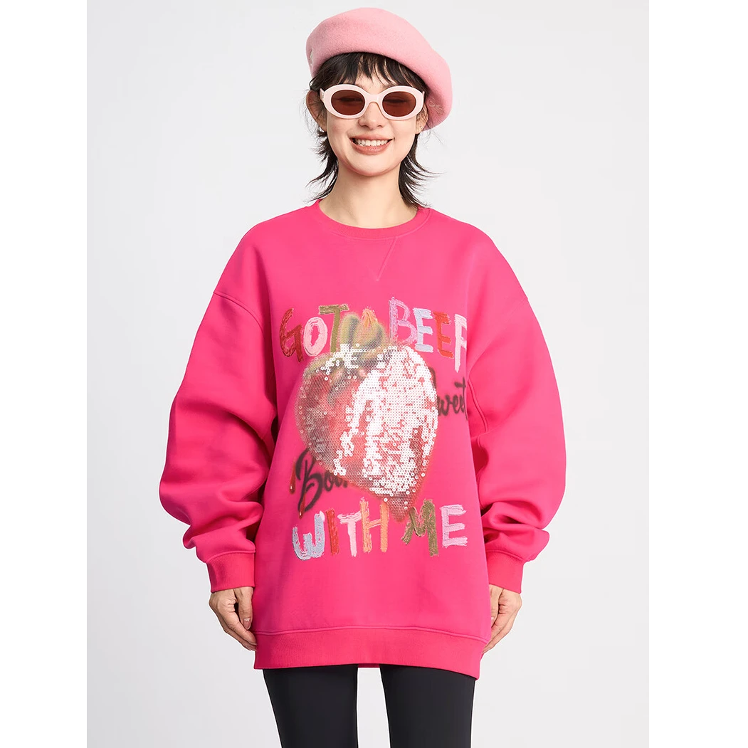 北京LALABOBO宽松卫衣原创重工亮片春秋新款休闲上衣RBDD-TS28