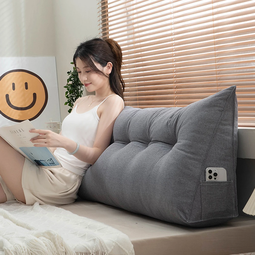 可拆洗榻榻米床头软包靠背枕简约纯色靠垫卧室靠背垫网红宿舍靠枕