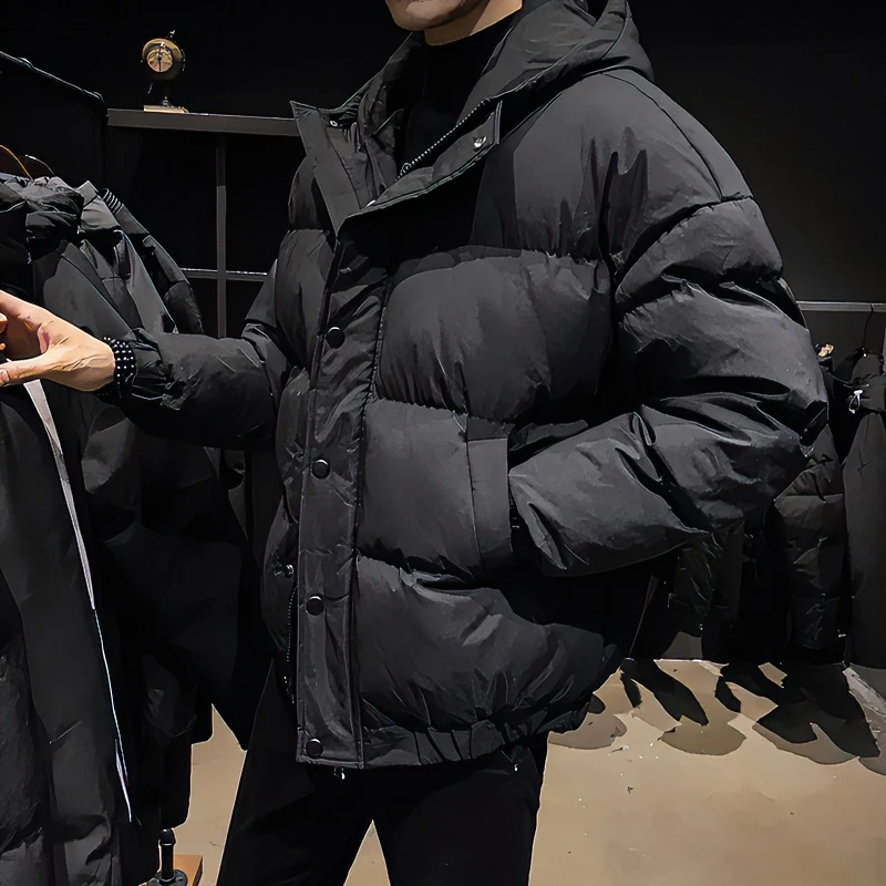 冬季棉服男士外套加厚面包服连帽男宽松帅气潮流韩版短款秋冬上衣