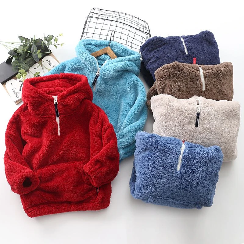 【不补单】062毛卫衣童装2024秋冬新款加绒加厚保暖双面绒中大童