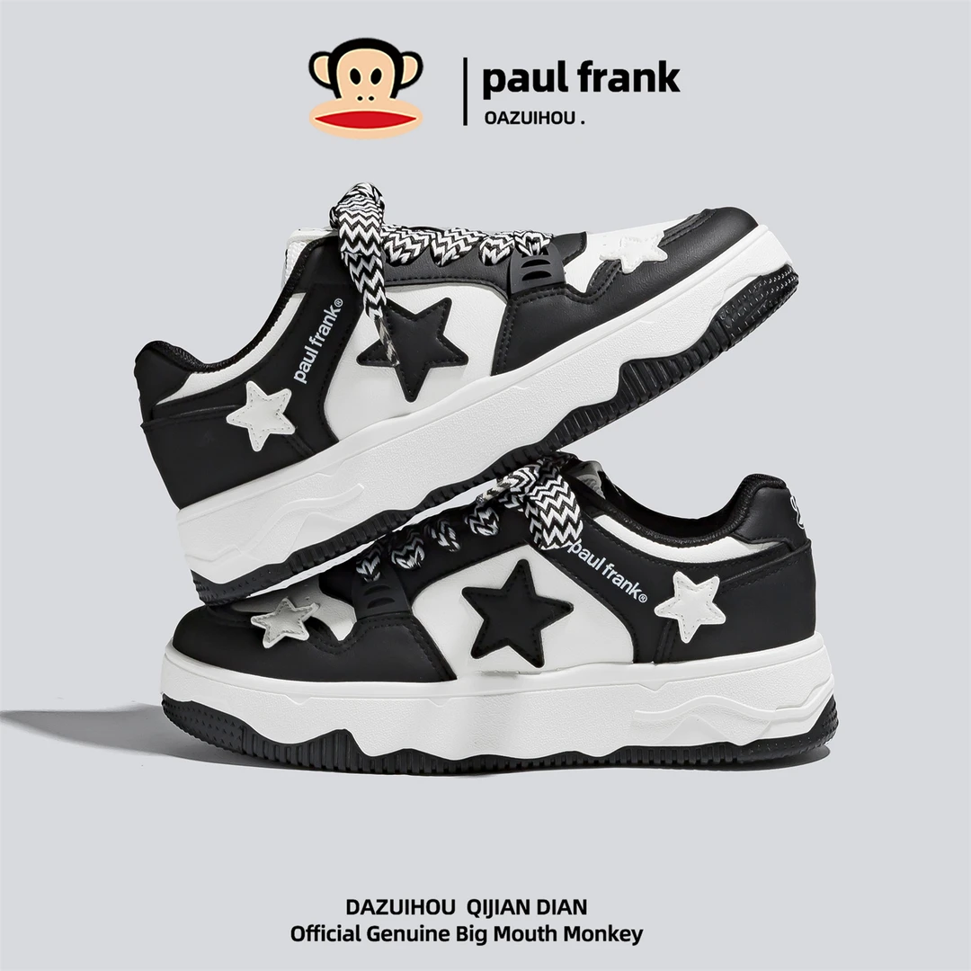 大嘴猴运动休闲鞋低帮春秋季款韩版潮流百搭学生厚底板鞋子小白鞋