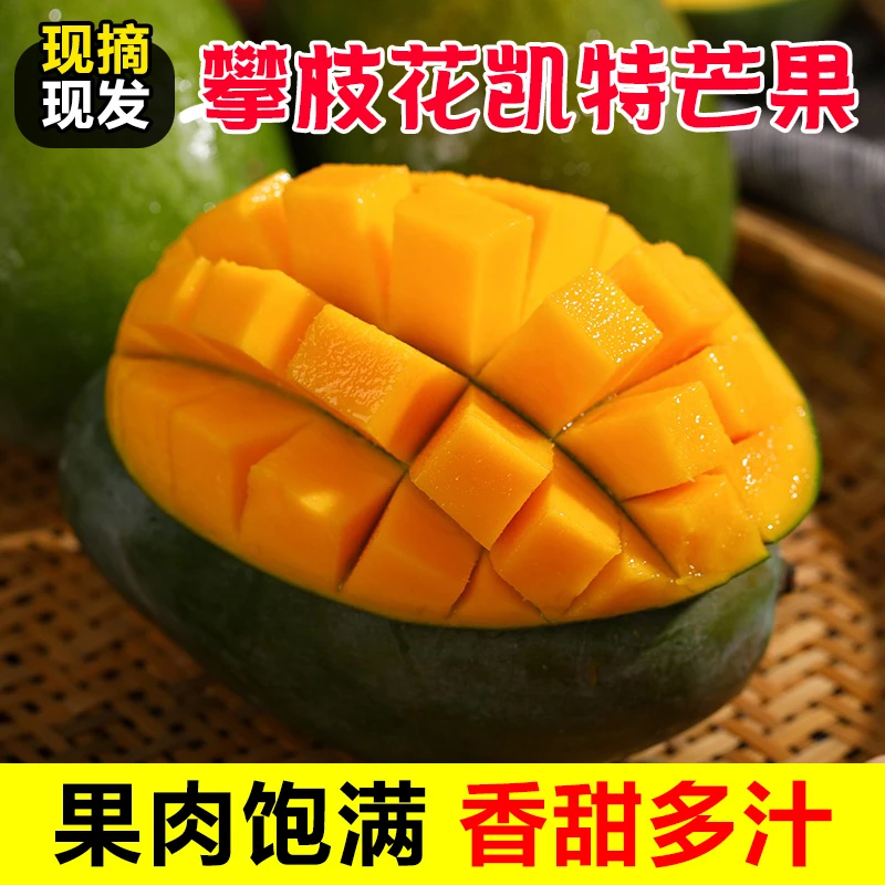 凯特大芒果纯甜攀枝花凯特芒果果园直发多汁肉厚坏果包赔芒果新鲜